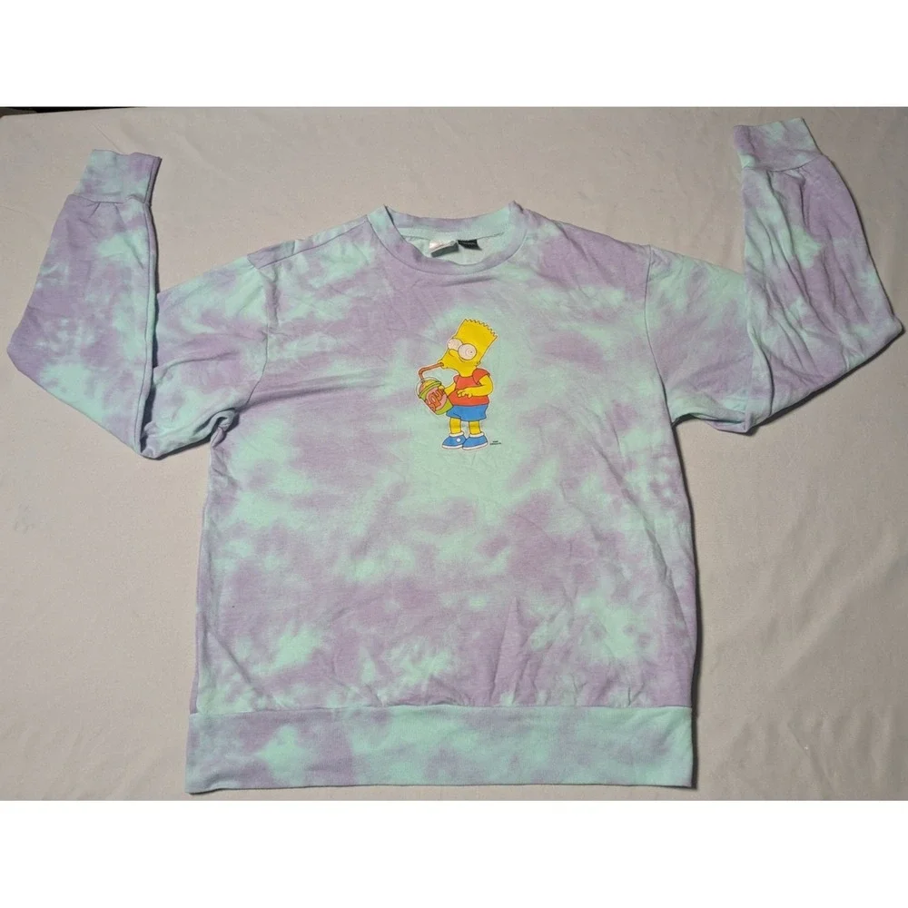 Bart Simpson Slurpee Brain Freeze Tie Dye Lightweight Sweatshirt - Adult‎ Small